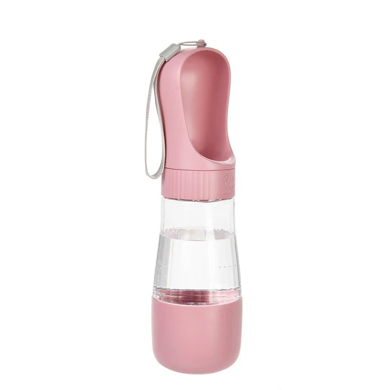 Portable Pet Water & Food Bottle – 2 in 1 Travel Feeder (330ml)