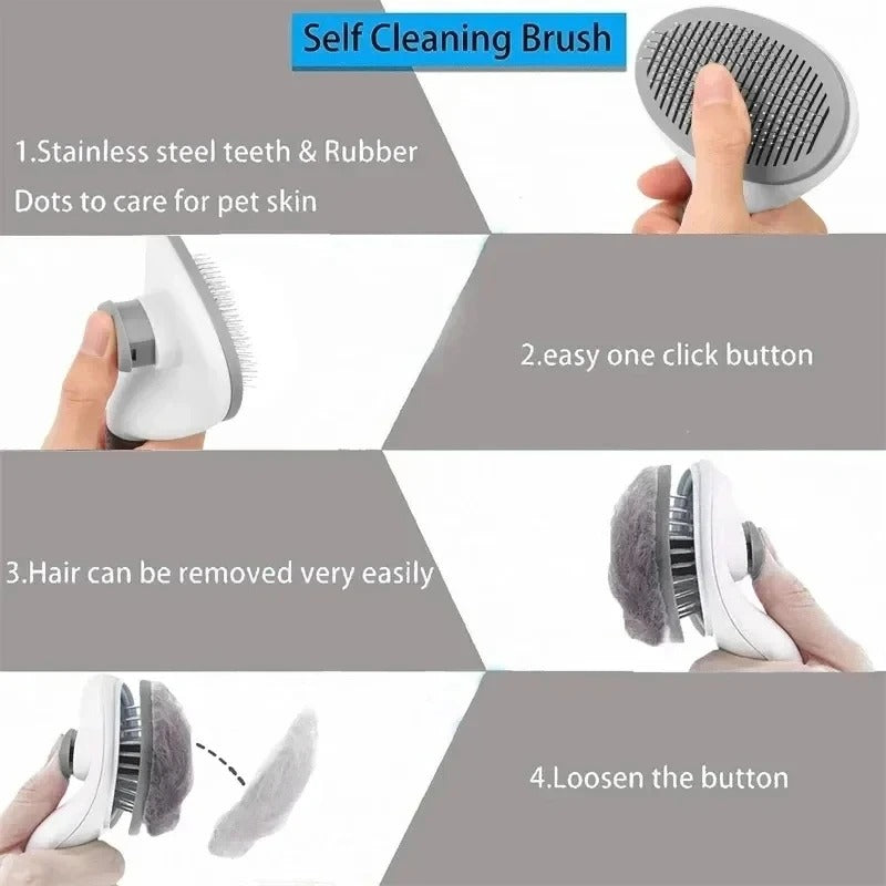 Self Cleaning Pet Brush – Removes Loose Fur Instantly